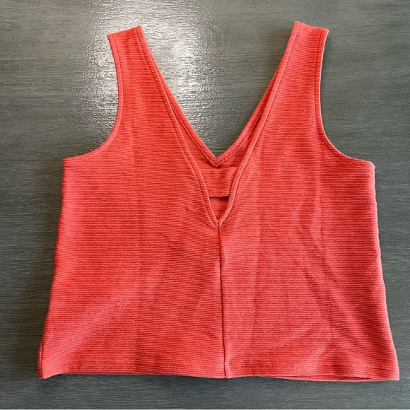 NWT Madewell Burnt Orange Ribbed Boxy Tank Top Small - Picture 2 of 8